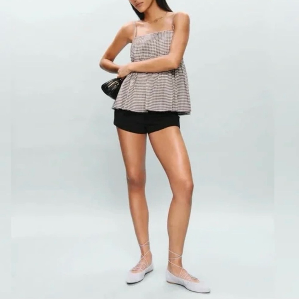 Reformation Cici Top In Remy Check, brand new without tags, never worn, no flaws